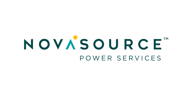 Novasource Power Services logo in green blue and yellow